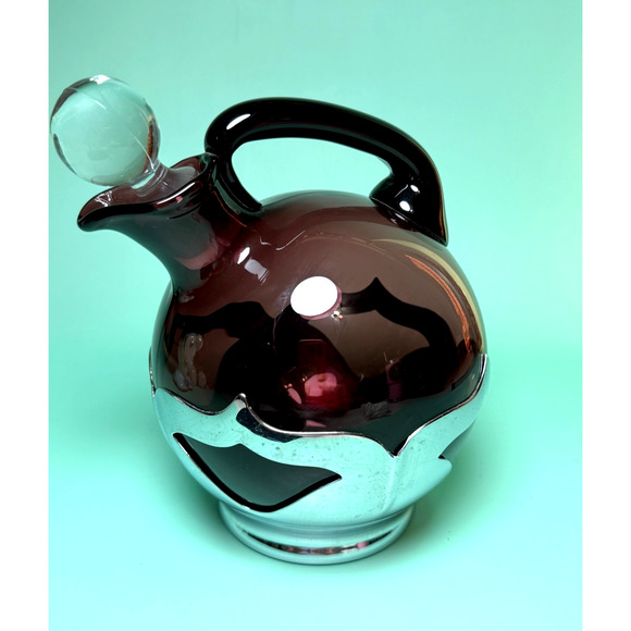 Farber Brothers Other - Vintage Farber Brothers Krome Kraft Amethyst Glass Decanter Ball Pitcher Stopper